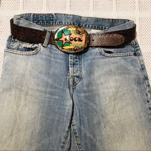 BELT Vintage RockStar Buckle brown leather
